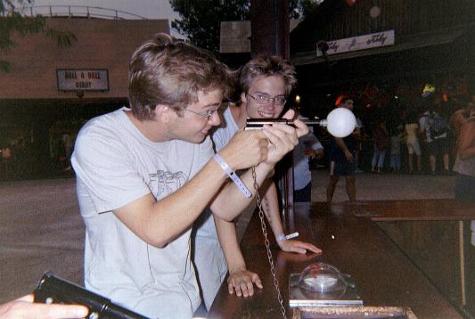 Ed and Ol at Universal Studios in Barcelona, Summer 04